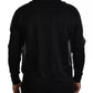 Dolce & Gabbana Black Polyester Logo Men Pullover Sweater