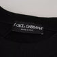 Dolce & Gabbana Black Polyester Logo Men Pullover Sweater