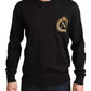 Dolce & Gabbana Black Wool Silk Napoleon Gold Sweater