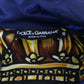 Dolce & Gabbana Blue Heraldic Patch Striped King Bee Sweater