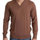 Dolce & Gabbana Brown Silk Cashmere Pullover Sweater