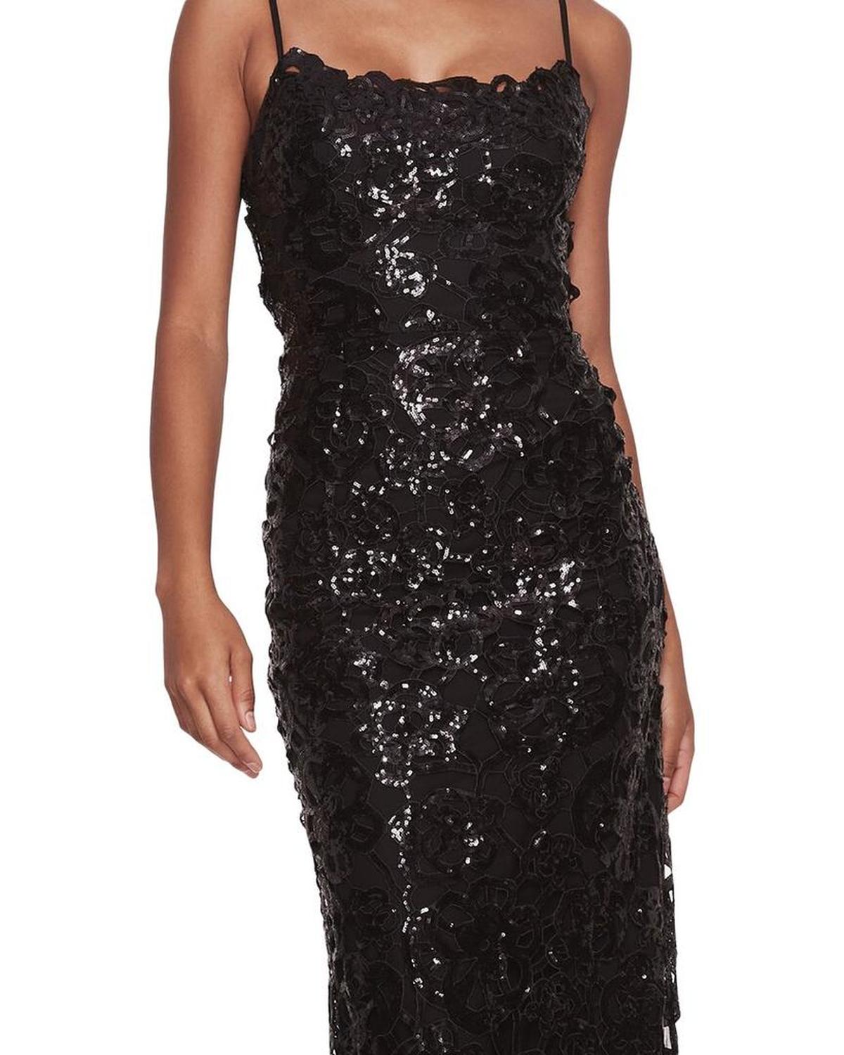 Marchesa Notte Sequin Cocktail Dress