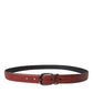 Dolce & Gabbana Brown Leather Silver Metal Buckle Belt Men