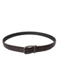 Dolce & Gabbana Dark Brown Perforated Leather Metal Buckle Belt Men