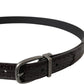 Dolce & Gabbana Dark Brown Perforated Leather Metal Buckle Belt Men