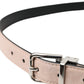 Dolce & Gabbana Beige Suede Leather Silver Buckle Belt Men