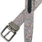 Dolce & Gabbana Multicolor Embellished Silver Metal Buckle Belt