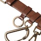 Dolce & Gabbana Brown Calf Leather Gold Metal Buckle Belt Men