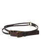 Dolce & Gabbana Dark Brown Leather Gold Metal Buckle Women Belt