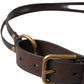 Dolce & Gabbana Dark Brown Leather Gold Metal Buckle Women Belt