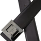 Dolce & Gabbana Black Calf Leather Square Metal Buckle Belt