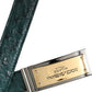 Dolce & Gabbana Green Leather Gold Logo Engraved Buckle Belt