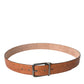 Dolce & Gabbana Brown Exotic Leather Silver Metal Buckle Belt