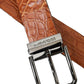 Dolce & Gabbana Brown Exotic Leather Silver Metal Buckle Belt