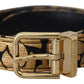 Dolce & Gabbana Multicolor Jacquard Leather Logo Buckle Belt