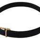 Dolce & Gabbana Black Exotic Leather Gold Metal Buckle Belt