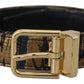 Dolce & Gabbana Multicolor Jacquard Leather Logo Buckle Belt