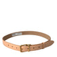 Dolce & Gabbana Beige Calfskin Leather Gold Metal Buckle Belt