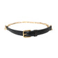 Dolce & Gabbana Black Leather Gold Chain Crystal Waist Women Belt