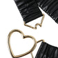 Dolce & Gabbana Black Leather Gold Heart Metal Buckle Belt