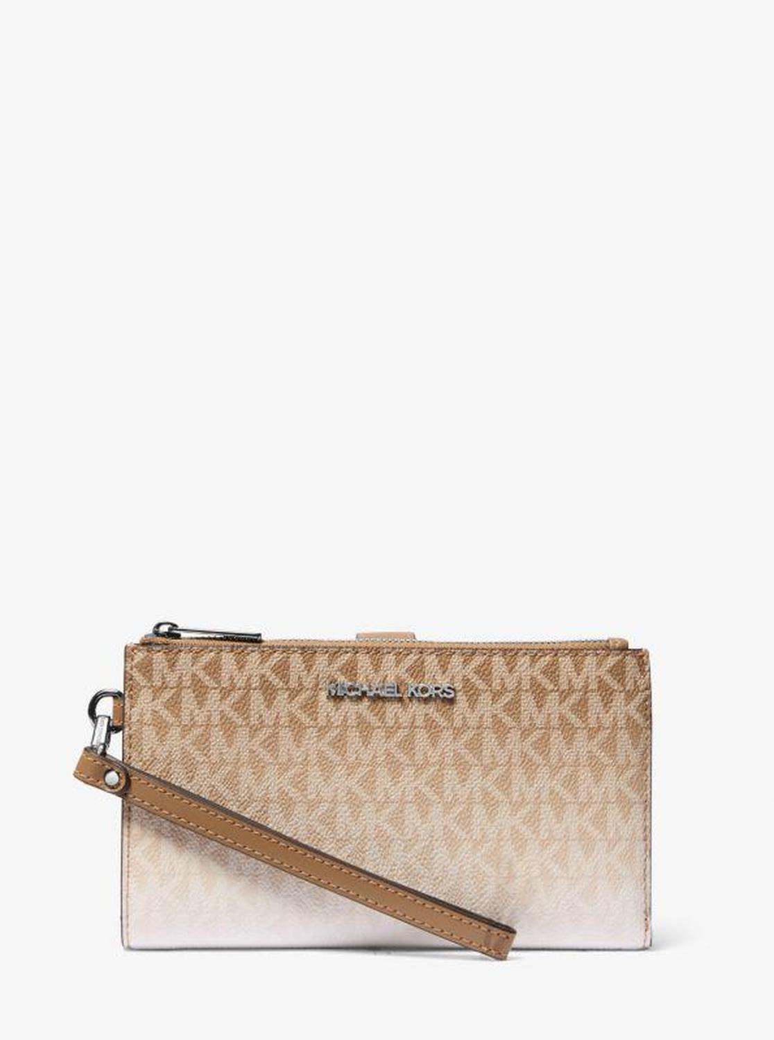 Jet Set Large Ombré Signature Logo Wristlet