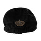 Dolce & Gabbana Black Crown Cotton Newsboy Hat Men