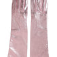 Dolce & Gabbana Pink Laminated Logo Mid Arm Length Gloves