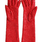 Dolce & Gabbana Red Lurex Fantasia Mid Arm Length Gloves