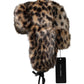 Dolce & Gabbana Multicolor Leopard Fur Trapper Women Hat