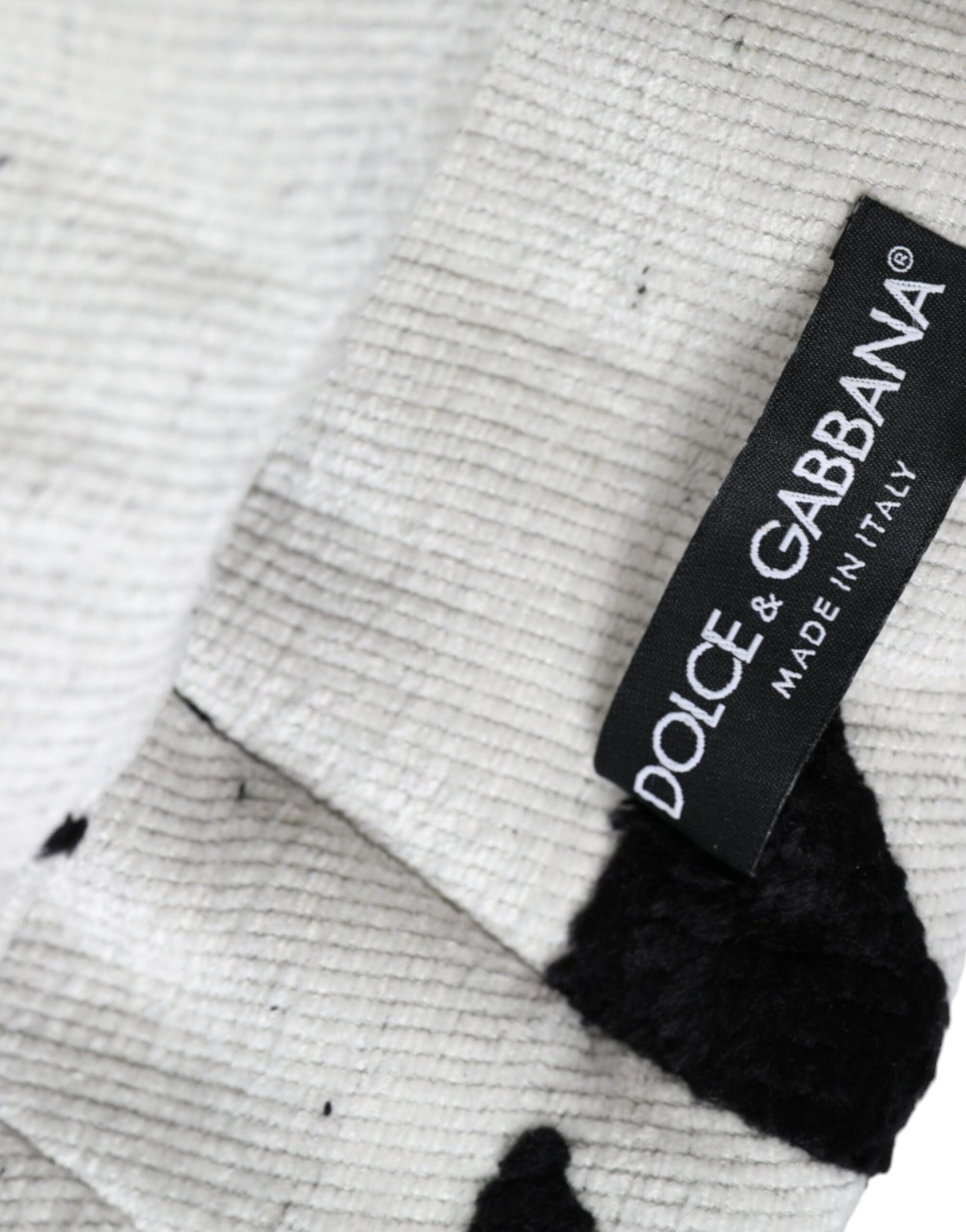 Dolce & Gabbana Black White Wool Whole Head Wrap Hat