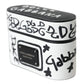 Dolce & Gabbana Black White Leather Scribble Embossed Logo Airpods Case