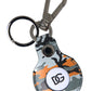 Dolce & Gabbana Camouflage Leather DG Logo Round Metal Keyring Keychain