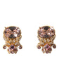 Dolce & Gabbana Gold Tone 925 Sterling Silver Crystal Cufflink