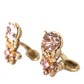 Dolce & Gabbana Gold Tone 925 Sterling Silver Crystal Cufflink