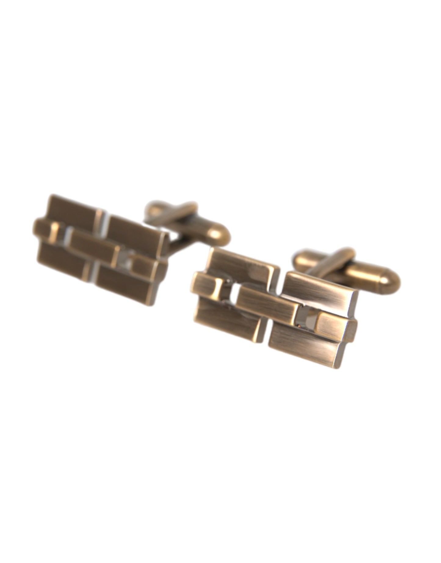 Dolce & Gabbana Gold Plated Brass Square Pin Men Cufflinks