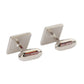 Dolce & Gabbana Silver Plated Brass Pin Crystal Cufflinks