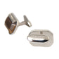 Dolce & Gabbana Silver Plated Brass Pin Crystal Cufflinks