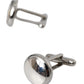 Dolce & Gabbana Silver Plated Brass Round Pin Men Cufflinks