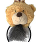 Dolce & Gabbana Brown Teddy Bear Gold Crystal Crown Hair Band Diadem