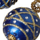 Dolce & Gabbana Gold Brass Blue Dangle Christmas Ball Crystal Clip On Earrings