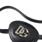 Dolce & Gabbana Black Calfskin Leather Metal DG Logo Eye Patch