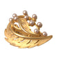 Dolce & Gabbana Gold Brass Leaf Embellished Jewelry Brooch Hair Pin