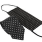 Dolce & Gabbana Black White Polka Dots 100% Silk Necktie Face Mask