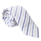 Dolce & Gabbana White Blue Stripes Silk Adjustable Tie