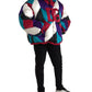 Dolce & Gabbana Multicolor Logo Windbreaker Puffer Jacket