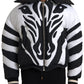 Dolce & Gabbana Black White Stripes Hooded Puffer Jacket