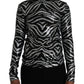 Dolce & Gabbana Black Silver Sequined Polyester Sweater