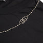 Dolce & Gabbana Black Cotton Silver Chain Short Sleeve T-shirt