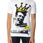 Dolce & Gabbana White Graphic Cotton Short Sleeves Men T-shirt