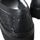 Dolce & Gabbana Black Woven Buffalo Leather Men Loafers Shoes